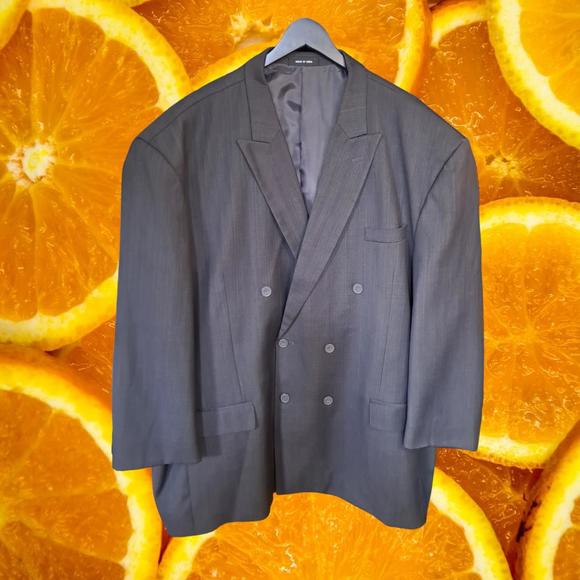 Vittorio St Angelo Double‎ Breasted Gray Blazer